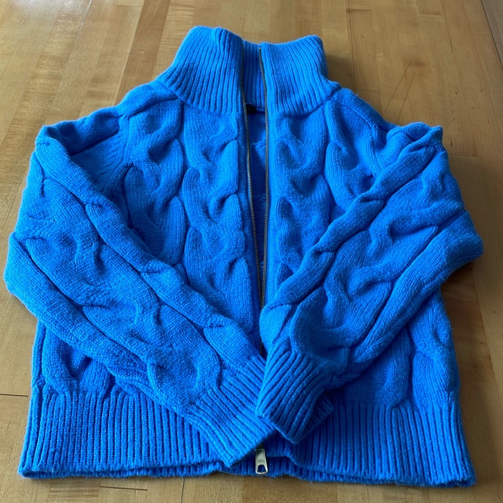 Talbots zip-front cardigan